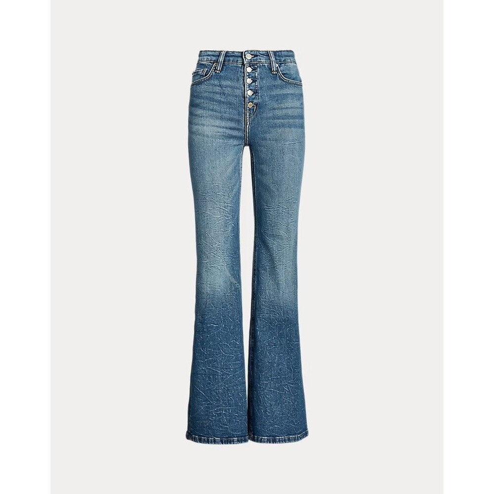 Lauren Ralph Lauren High Rise Flare Jean medium blue size 12 collection 2025